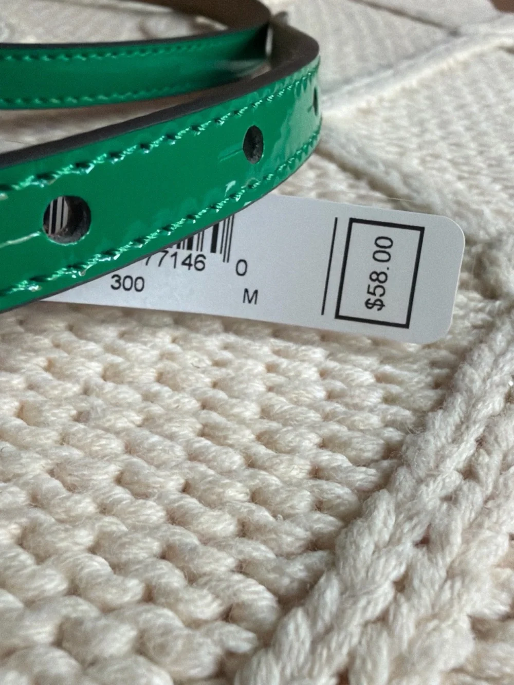kate spade green leather skinny bow belt with spade charm